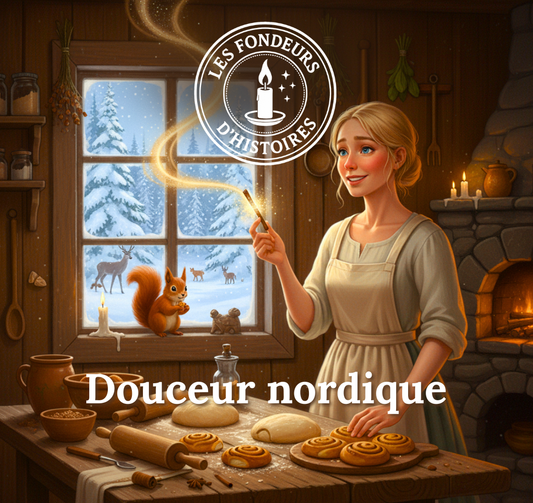Bougie artisanale parfumée Les Fondeurs d’Histoires coulée à la main en Bretagne.