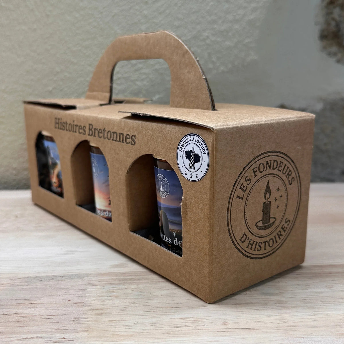 Coffret Histoires Bretonnes, 3 bougies artisanales bretonnes, Les Fondeurs d'Histoires