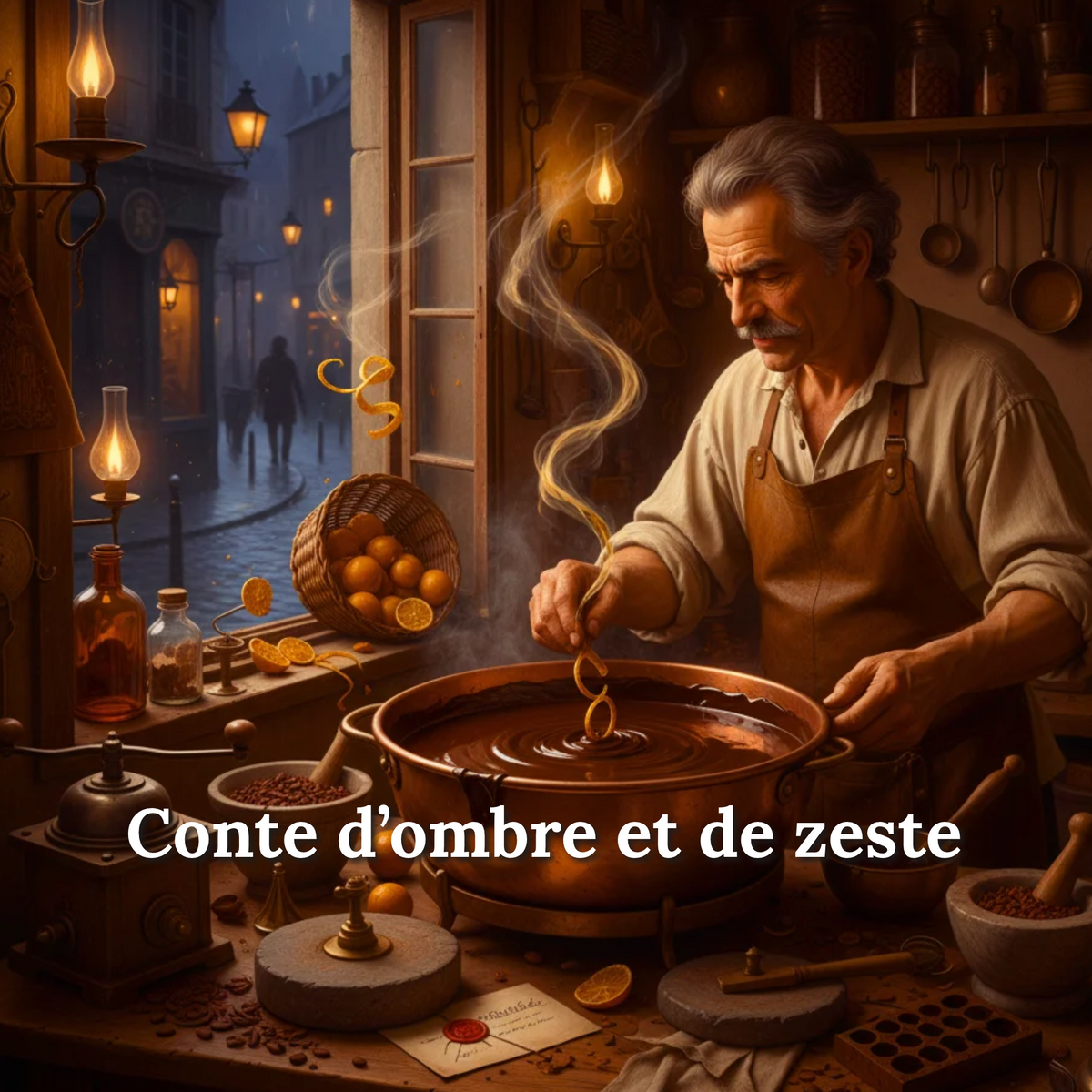 Conte d'ombre et de zeste, bougie et fondants parfumés Les Fondeurs d'Histoires