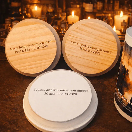 Gravure personnalisée sur couvercle en bois ✨ - Les Fondeurs d'Histoires