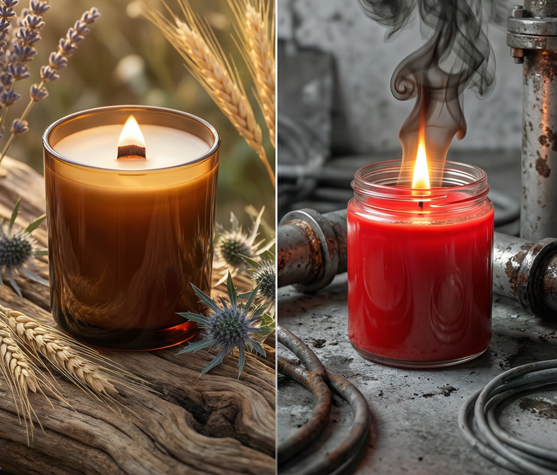Pourquoi préférer des bougies artisanales en cire végétale (soja, etc.) plutôt que des bougies industrielles à base de paraffine