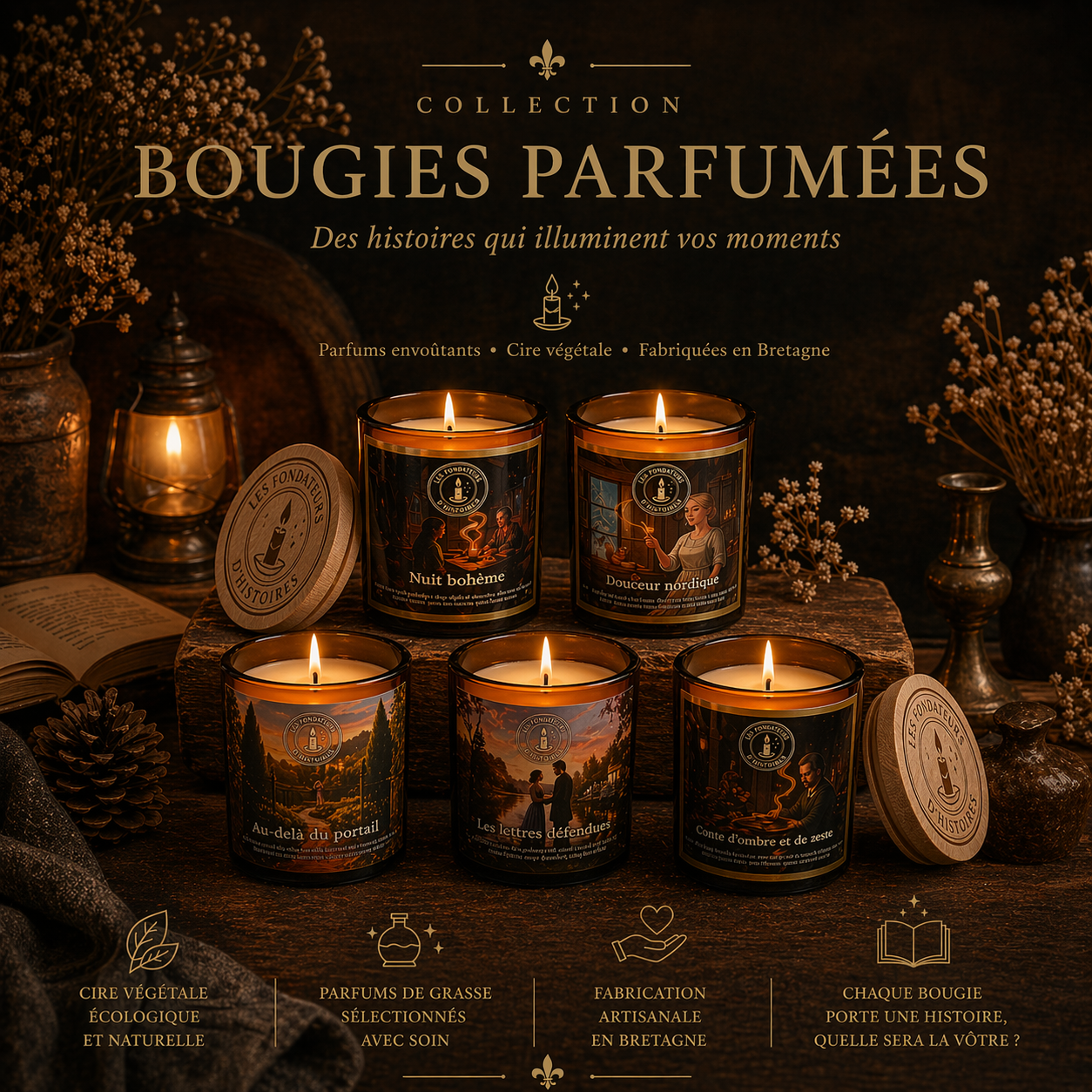 🕯️ Bougies parfumées - Les Fondeurs d'Histoires