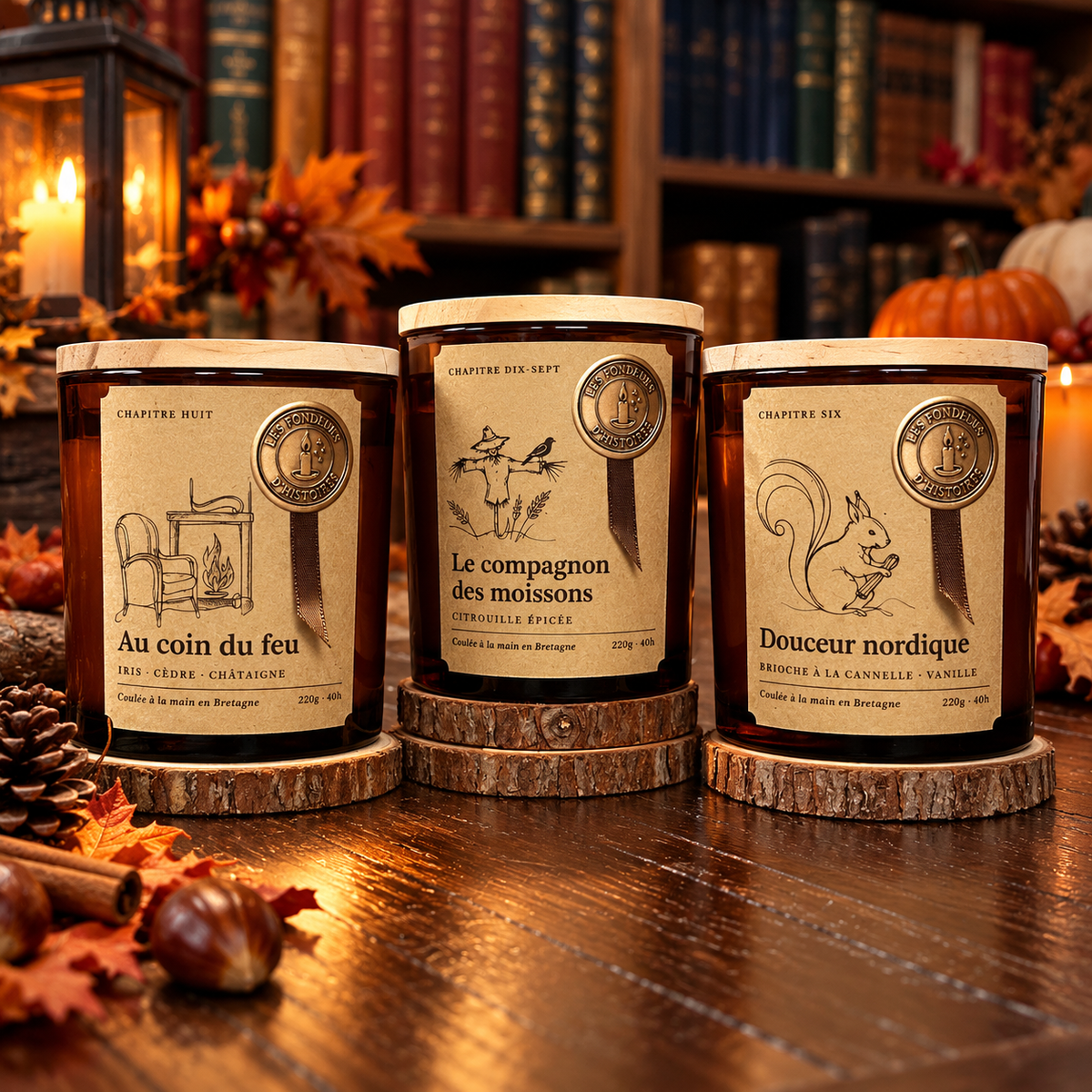Collection Halloween : bougies parfumées artisanales des Fondeurs d'Histoires