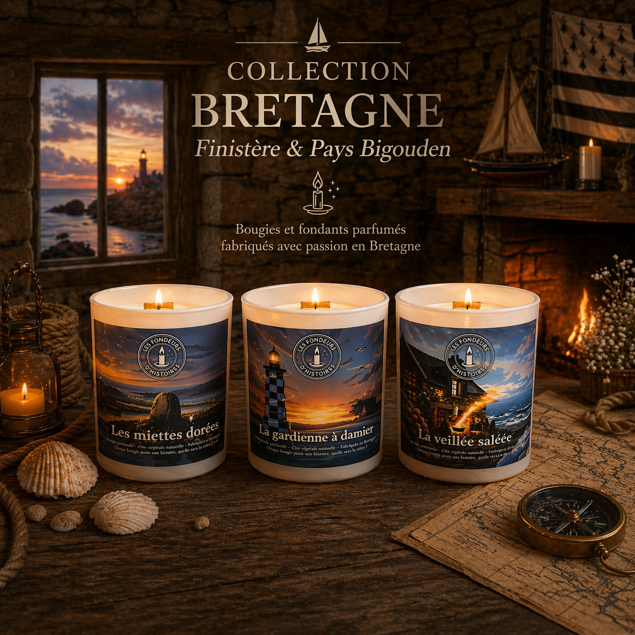 Collection Bretagne – Finistère & Pays Bigouden | Bougies & fondants parfumés