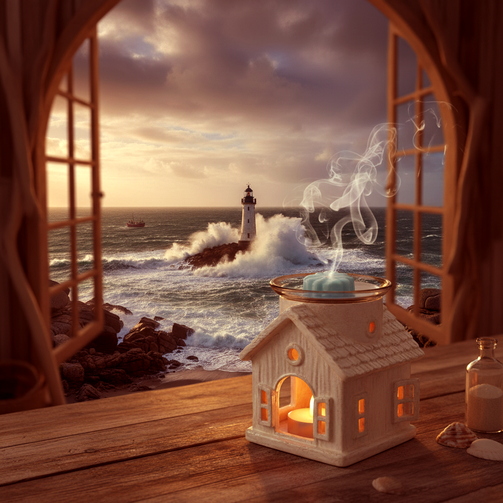 Bougie haut de gamme Les Fondeurs d’Histoires, mise en scène dans un décor bohème chic.