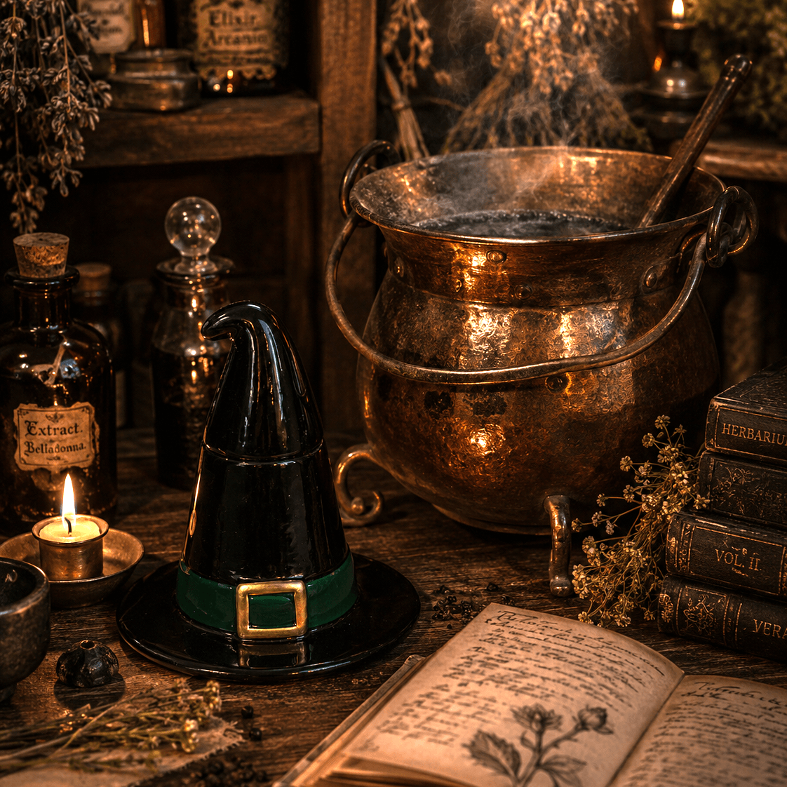 <span style="color:rgb(0,0,0);">Bougie artisanale parfumée -</span> Br_leur_fondants_Chapeau_des_Secrets_en_c_ramique_noire_Les_Fondeurs_d_Histoires - Les Fondeurs d'Histoires - <span style="color:rgb(0,0,0);">en cire végétale fabriquée en Bretagne - Les Fondeurs d’Histoires</span>