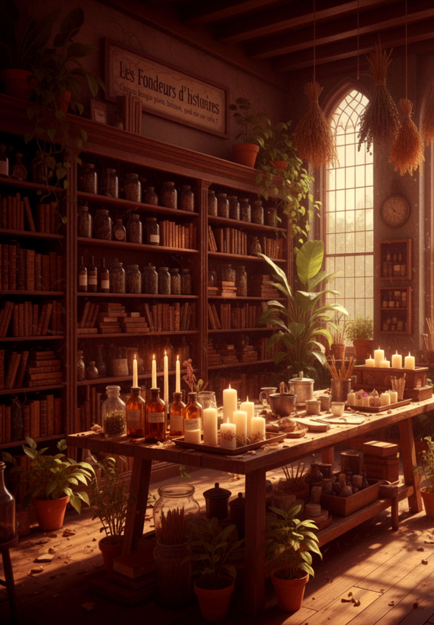 Flamme parfumée dans un pot en verre ambré, ambiance cocooning