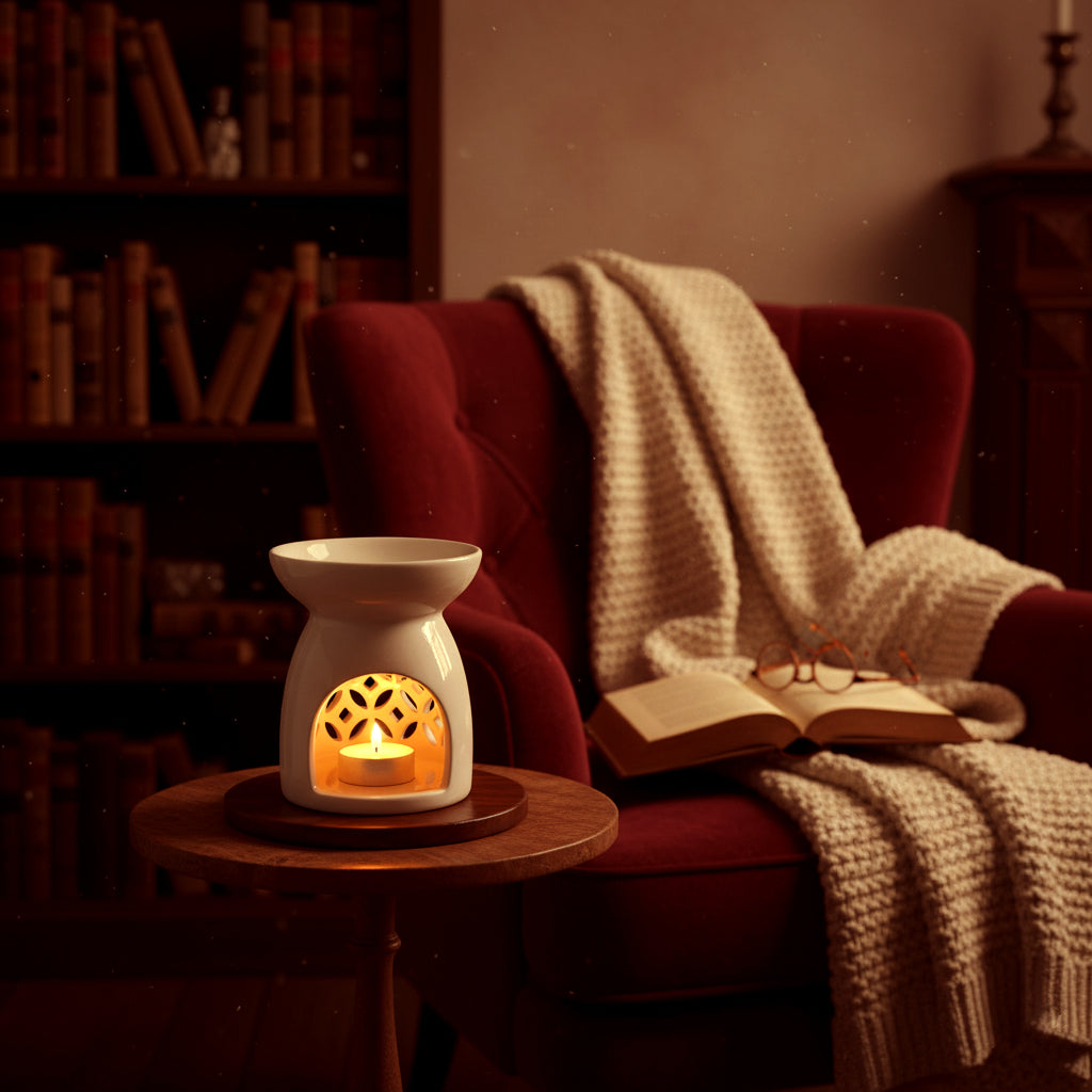 Bougie parfumée artisanale illustrant l’univers magique des Fondeurs d’Histoires.