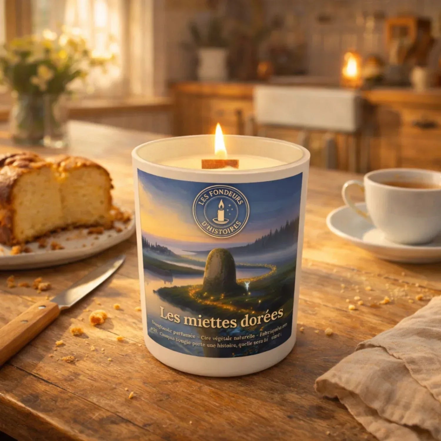 Bougie parfumée Les miettes dorées - Les Fondeurs d'Histoires