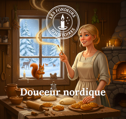 Bougie artisanale parfumée Les Fondeurs d’Histoires coulée à la main en Bretagne.