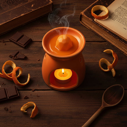 Bougie artisanale en cire végétale, décorée d’une étiquette élégante dorée.