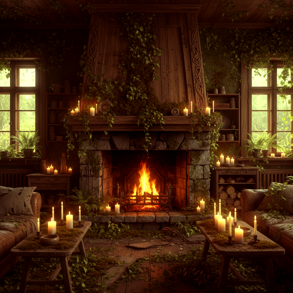 Ambiance magique autour d’une flamme parfumée