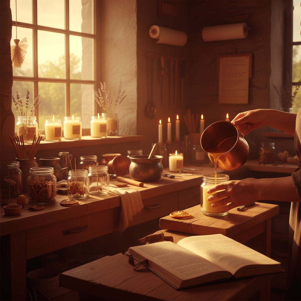 Atelier de fabrication de bougies naturelles en Bretagne