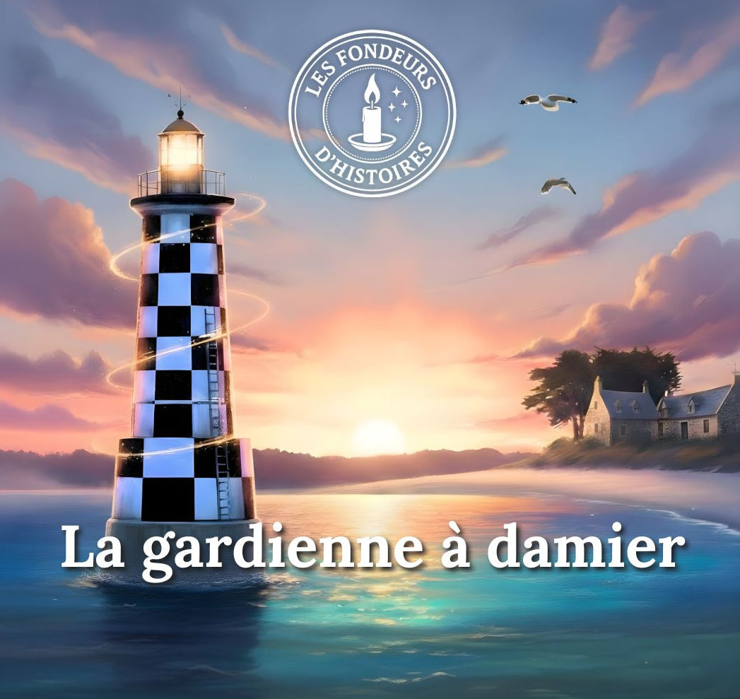 Coffret bougies artisanales Bretagne dans atelier avec vue mer et lumière naturelle