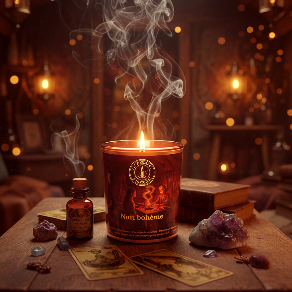Mise en scène magique inspirée de notre univers apothicaire, bougie artisanale