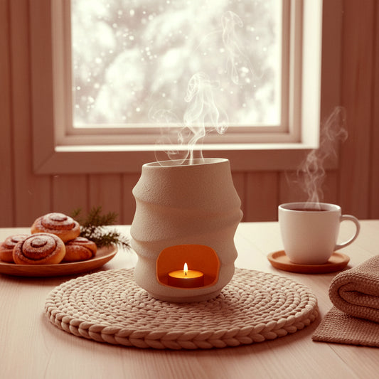 Photographie de bougie naturelle faite main, lumière douce et ambiance cocooning.