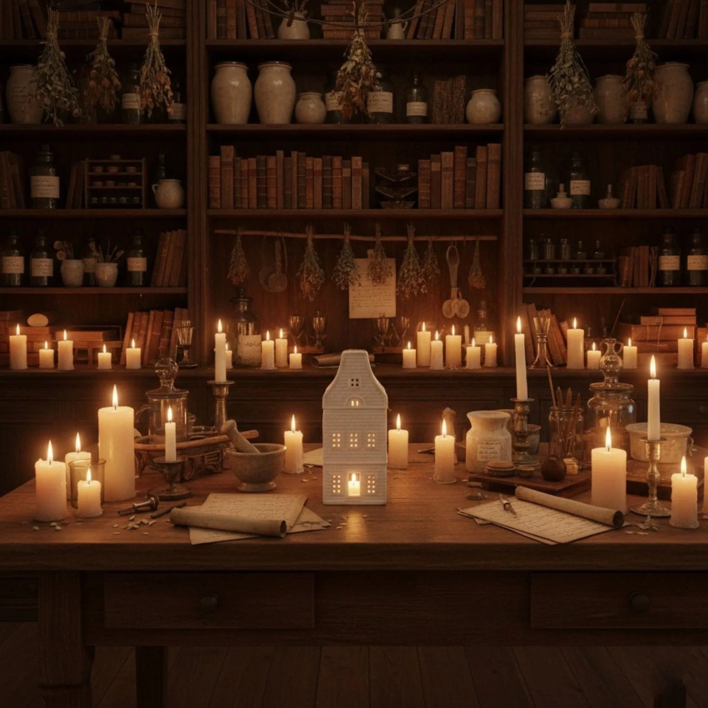 Bougie artisanale parfumée Brûleur à fondants Protection - Maison haute – création Les Fondeurs d'Histoires