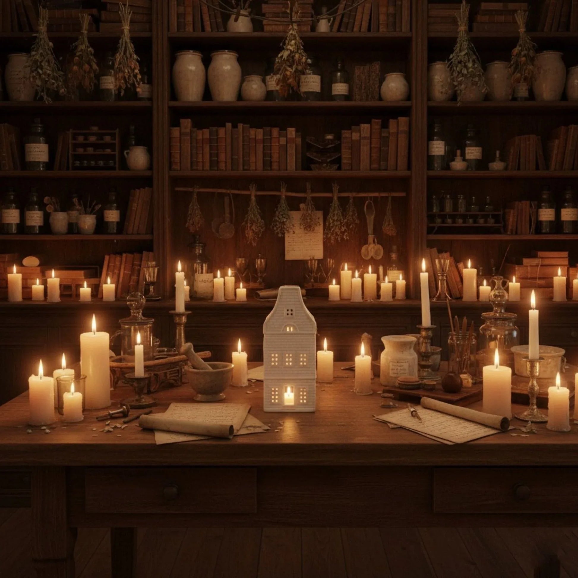 Bougie artisanale parfumée Brûleur à fondants Protection - Maison haute – création Les Fondeurs d'Histoires